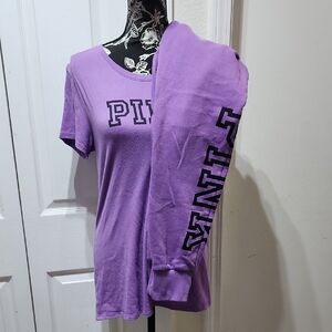 Purple PINK T-Shirt and Jogger Pant Set M